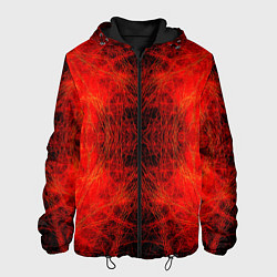 Куртка с капюшоном мужская Красно-черная кожа дракона, цвет: 3D-черный