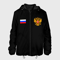Куртка с капюшоном мужская Russia sports team, цвет: 3D-черный