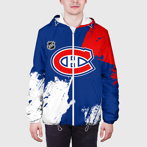Мужская куртка Монреаль Канадиенс - брызги краски / 3D-Белый – фото 3