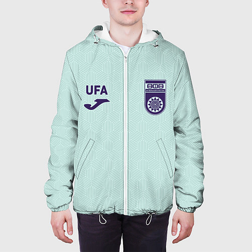 Мужская куртка Фк Уфа - мятный цвет и текстура / 3D-Белый – фото 3
