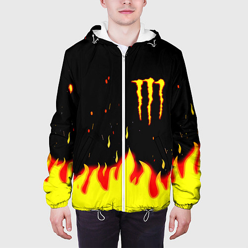 Мужская куртка Monster energy fire steel / 3D-Белый – фото 3
