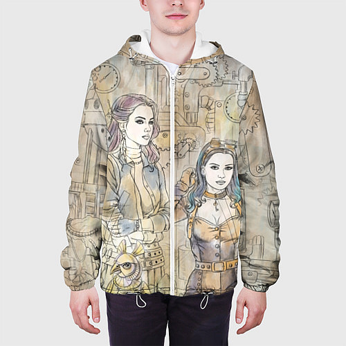 Мужская куртка Девушки стимпанк / 3D-Белый – фото 3