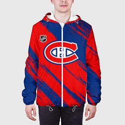 Куртка с капюшоном мужская Монреаль Канадиенс - брызги, цвет: 3D-белый — фото 2