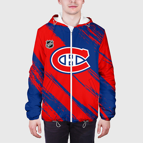 Мужская куртка Монреаль Канадиенс - брызги / 3D-Белый – фото 3