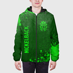 Куртка с капюшоном мужская Nickelback - green gradient вертикально, цвет: 3D-черный — фото 2