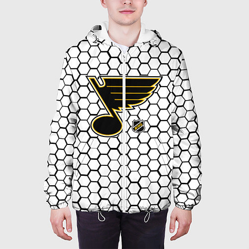 Мужская куртка Сент Луис Блюз - белые соты / 3D-Белый – фото 3