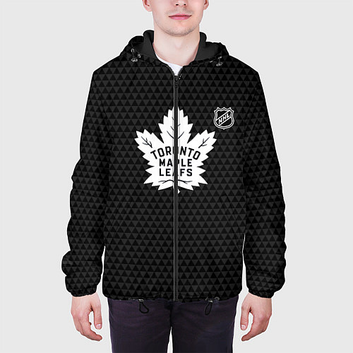 Мужская куртка Торонто Мейпл Лифс - черные треугольники / 3D-Черный – фото 3