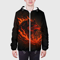Куртка с капюшоном мужская Инфернальный волк, цвет: 3D-белый — фото 2