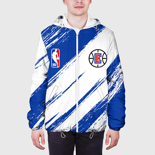 Мужская куртка Клипперс - синяя краска / 3D-Белый – фото 3