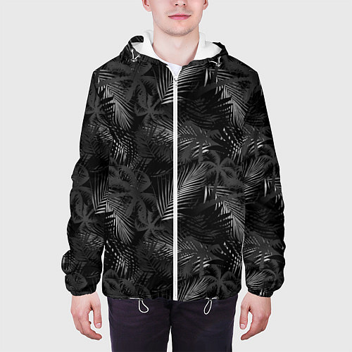 Мужская куртка Palm black and white / 3D-Белый – фото 3