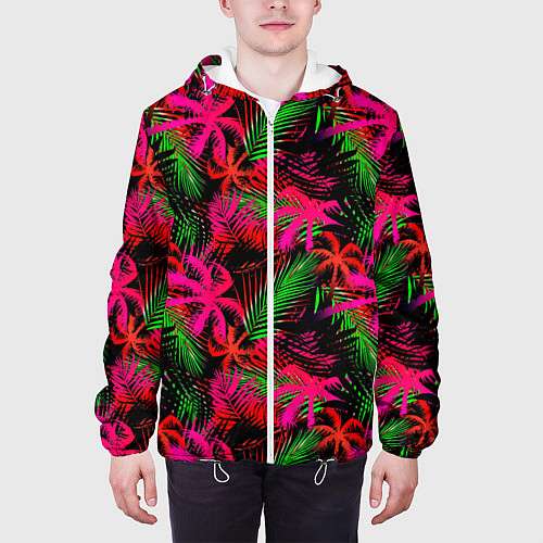 Мужская куртка Palm red pink / 3D-Белый – фото 3