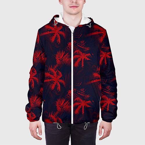 Мужская куртка Palm black red / 3D-Белый – фото 3