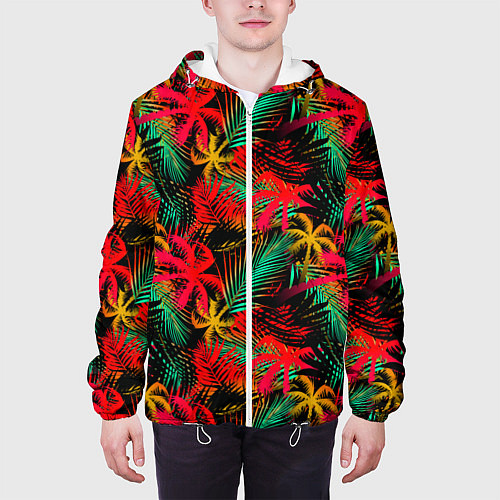 Мужская куртка Palm yellow red / 3D-Белый – фото 3