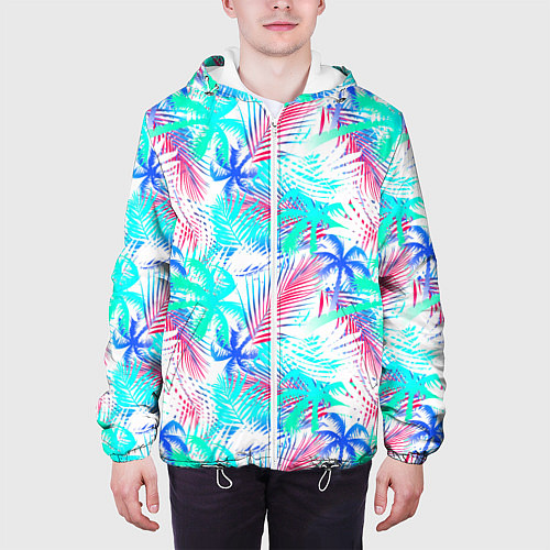 Мужская куртка Palm blue light blue / 3D-Белый – фото 3