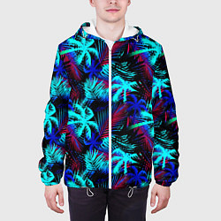 Куртка с капюшоном мужская Palm blue light blue, цвет: 3D-белый — фото 2