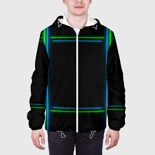 Мужская куртка Neon green light blue / 3D-Белый – фото 3