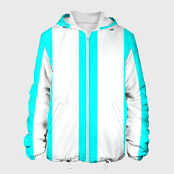 Куртка с капюшоном мужская Color light blue white lines, цвет: 3D-белый