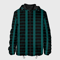 Куртка с капюшоном мужская Color blue dark stripe, цвет: 3D-черный