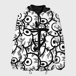 Куртка с капюшоном мужская Doom глаза монстра, цвет: 3D-черный