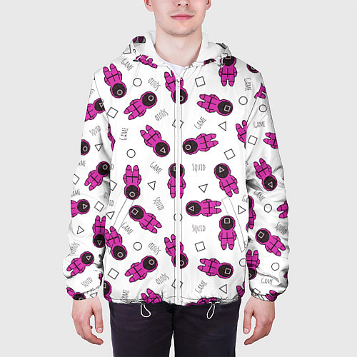 Мужская куртка Персонажи корейского сериала игра в кальмара / 3D-Белый – фото 3