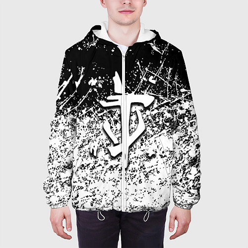 Мужская куртка Doom краски всплеск кисти / 3D-Белый – фото 3