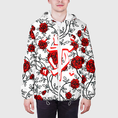 Мужская куртка Doom розы / 3D-Белый – фото 3