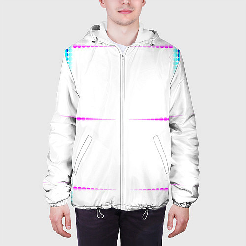 Мужская куртка Color white blue pink stripes / 3D-Белый – фото 3