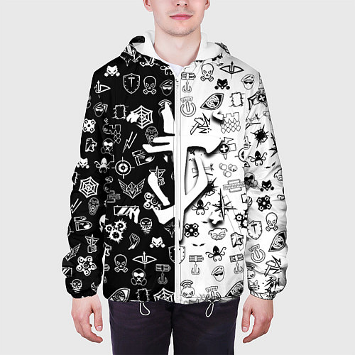 Мужская куртка Doom ачивки паттерн / 3D-Белый – фото 3