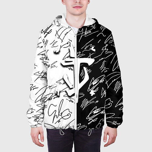 Мужская куртка Doom автографы / 3D-Белый – фото 3