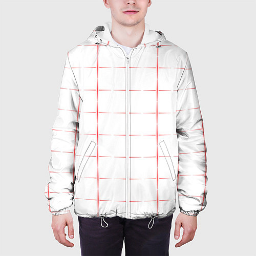 Мужская куртка Color white red crosses / 3D-Белый – фото 3