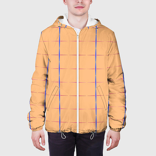 Мужская куртка Color beige blue cross / 3D-Белый – фото 3
