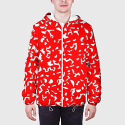 Куртка с капюшоном мужская Красный яркий камуфляж, цвет: 3D-белый — фото 2