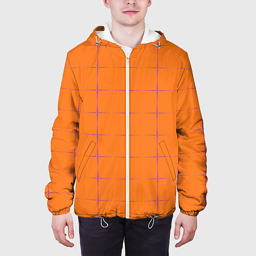 Мужская куртка Color orange stripe / 3D-Белый – фото 3