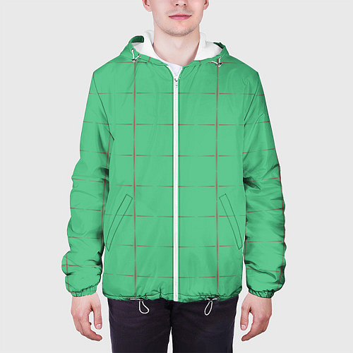 Мужская куртка Color green stripes / 3D-Белый – фото 3
