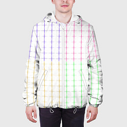 Куртка с капюшоном мужская Color white multicolored stripes, цвет: 3D-белый — фото 2