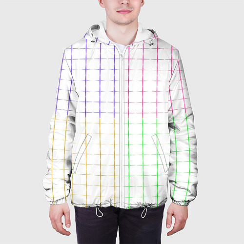 Мужская куртка Color white multicolored stripes / 3D-Белый – фото 3