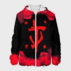 Куртка с капюшоном мужская Doom огненные краски, цвет: 3D-белый