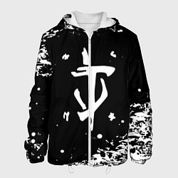 Куртка с капюшоном мужская Doom белый всплеск красок, цвет: 3D-белый