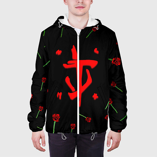 Мужская куртка Doom rose pattern / 3D-Белый – фото 3
