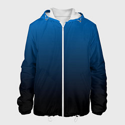 Куртка с капюшоном мужская Blue gradient, цвет: 3D-белый