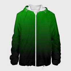 Куртка с капюшоном мужская Green gradient, цвет: 3D-белый