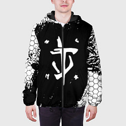Куртка с капюшоном мужская Doom соты краски, цвет: 3D-черный — фото 2