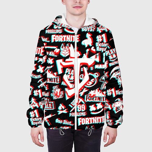 Мужская куртка Doom x fortnite glitch / 3D-Белый – фото 3