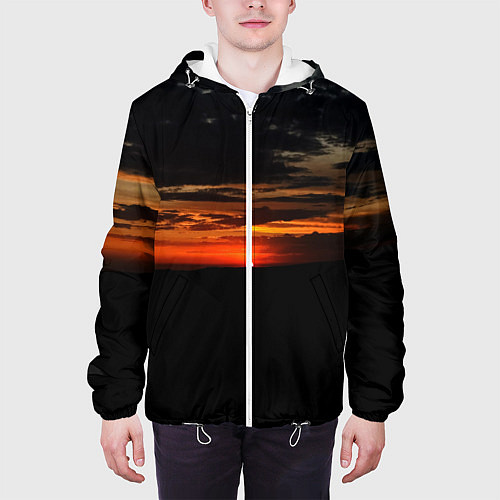 Мужская куртка Закат на плато / 3D-Белый – фото 3