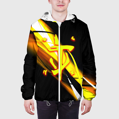 Мужская куртка Doom геометрия из полос / 3D-Белый – фото 3