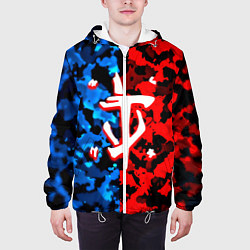 Куртка с капюшоном мужская Doom камуфляж текстура, цвет: 3D-белый — фото 2