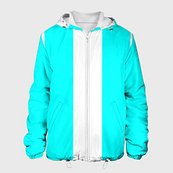 Куртка с капюшоном мужская Color blue and white, цвет: 3D-белый