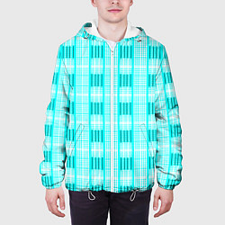 Куртка с капюшоном мужская Color neon light blue, цвет: 3D-белый — фото 2