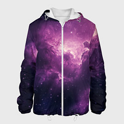 Куртка с капюшоном мужская Облака в космосе, цвет: 3D-белый