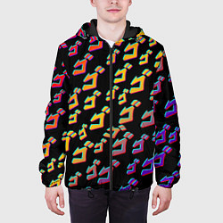 Куртка с капюшоном мужская JoJo bizarre adventure - glitch, цвет: 3D-черный — фото 2